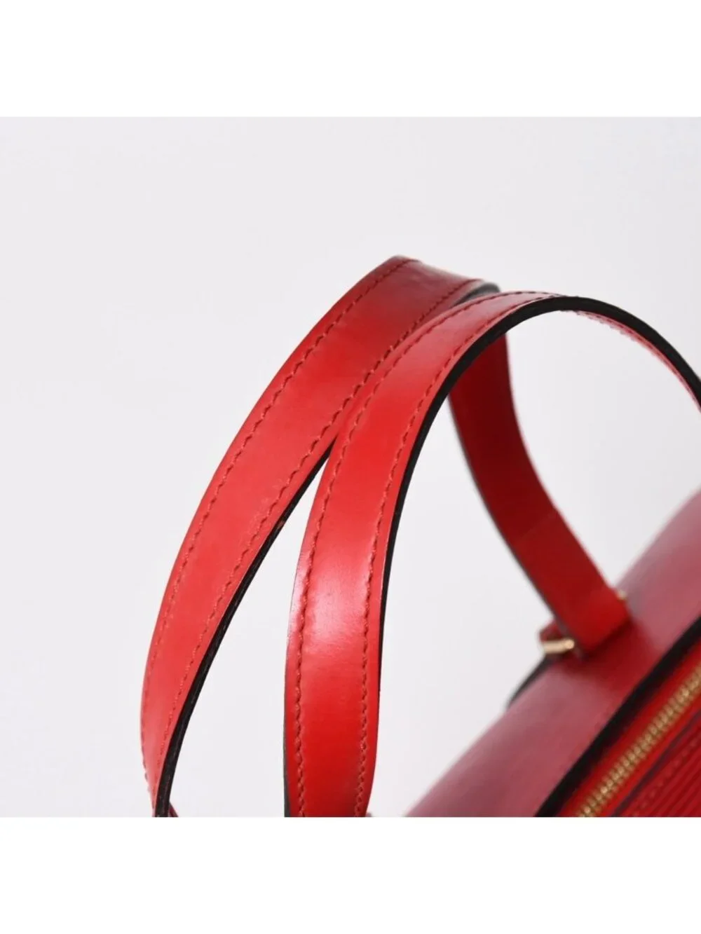 Louis Vuitton Soufflot Handbag Epi Leather Red Gold